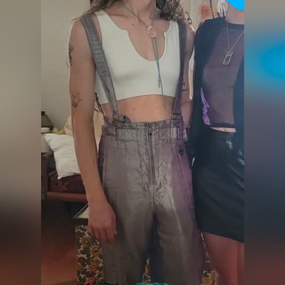 Vintage Spyder Silver Thermal Insulated Snow Suit Overalls